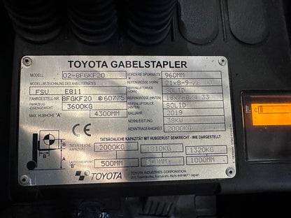 Toyota 2t Gas Gabelstapler Triplex 4300mm VollKabine Gasstapler Bild 12