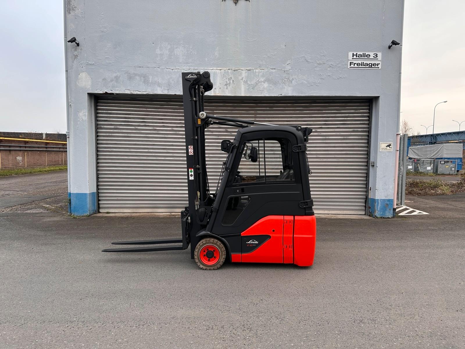 Linde E16C-02 Triplex 6070mm Hub. Vollkabine Waage DZH Bild 2