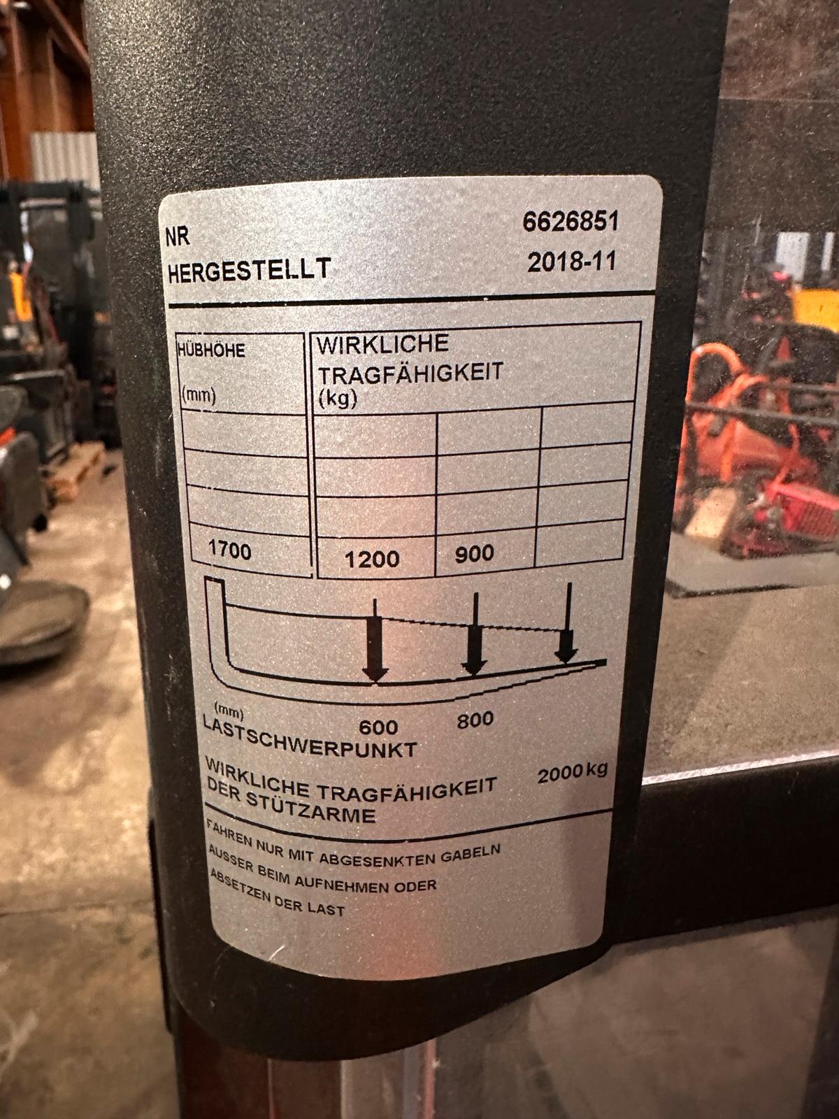 Toyota SWE200D Doppelstock 1700mm Hochhubwagen initialhub Bild 11