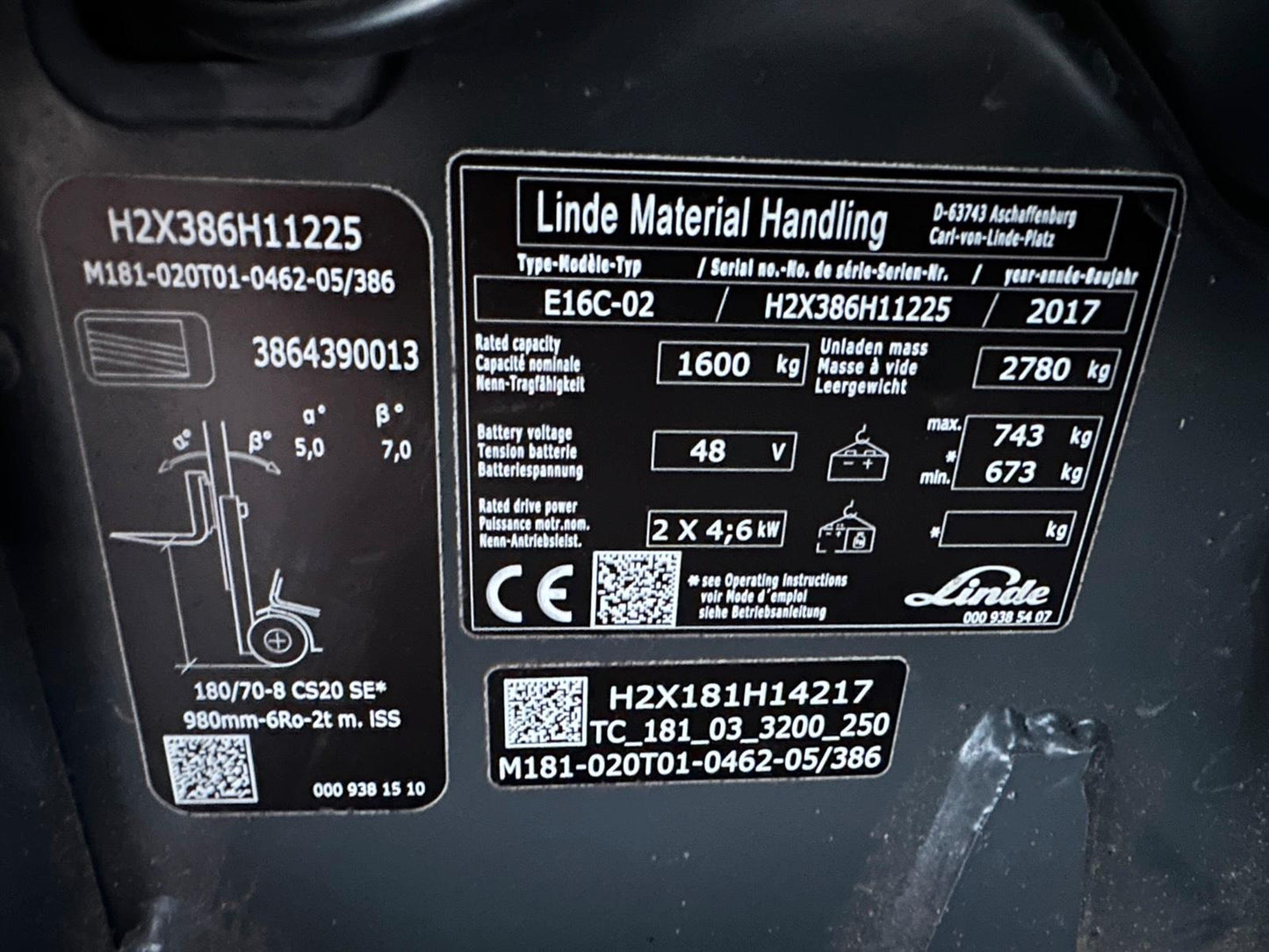 Linde E16 Triplex 4625mm Waage Elektro 3Rad Gabelstapler Bild 13