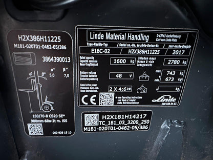 Linde E16 Triplex 4625mm Waage Elektro 3Rad Gabelstapler Bild 13