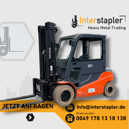 Toyota 5T Elektro Gabelstapler Triplex 5000mm Freihub Seitenschieber