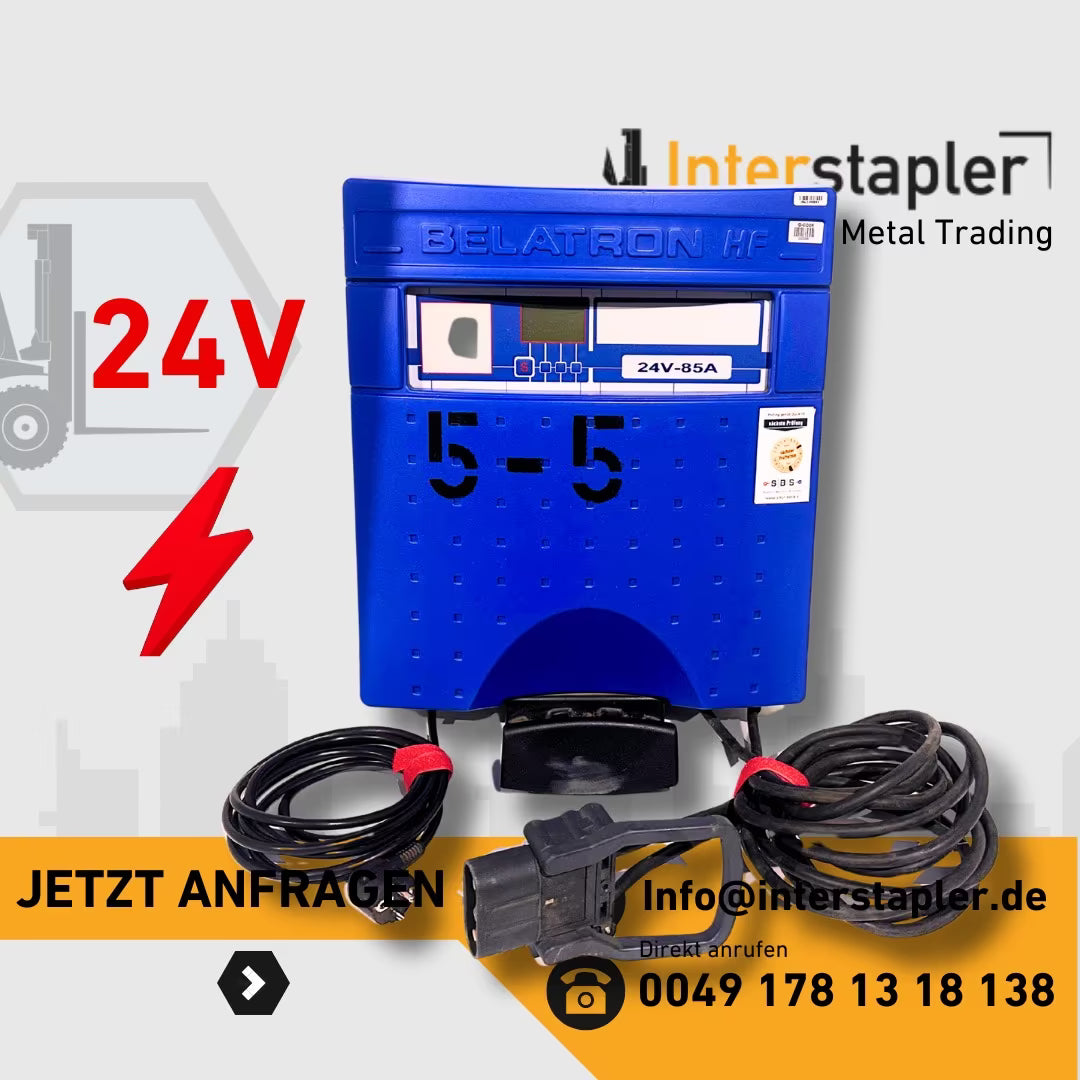 24V 85A Belatron Hubwagen Gabelstapler Batterie Ladegerät DIN