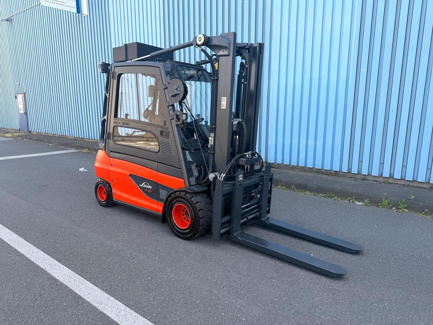 Linde E35L-01 Elektro Gabelstapler Zinkenversteller Gabelverlängerung Hydraulisch Bild 13