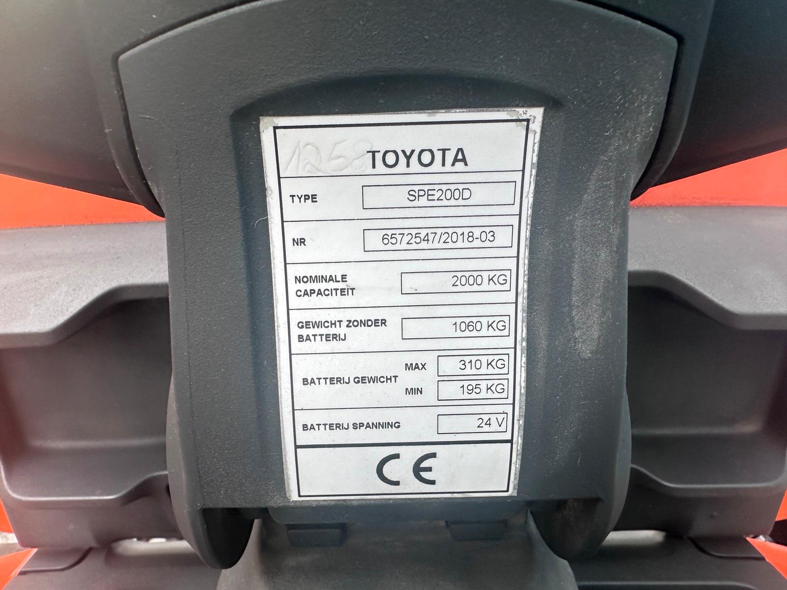 Toyota SPE200D Mitfahrer Doppelstock Hochhubwagen Elektro Stapler Bild 13