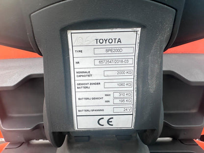 Toyota SPE200D Mitfahrer Doppelstock Hochhubwagen Elektro Stapler Bild 13