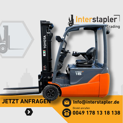 Toyota 3Rad Elektro Gabelstapler 1,6ton 3300mm hub