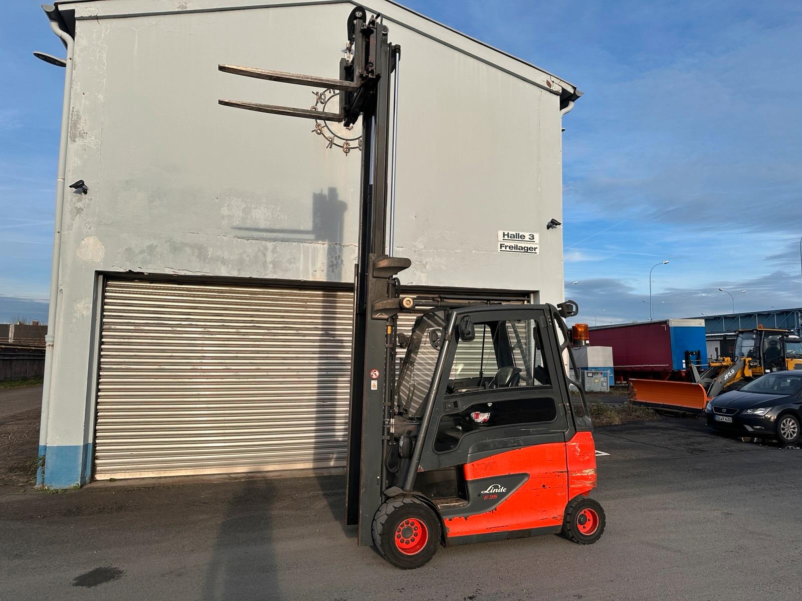 Linde E35HL-01 Elektro 3,5t Gabelstapler Zinkenversteller Kabine Bild 8