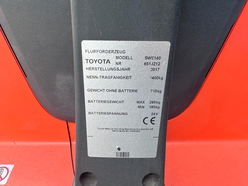 Toyota SWE140 3255mm Hub Elektro Stapler Hochhubwagen 2017 Bild 10