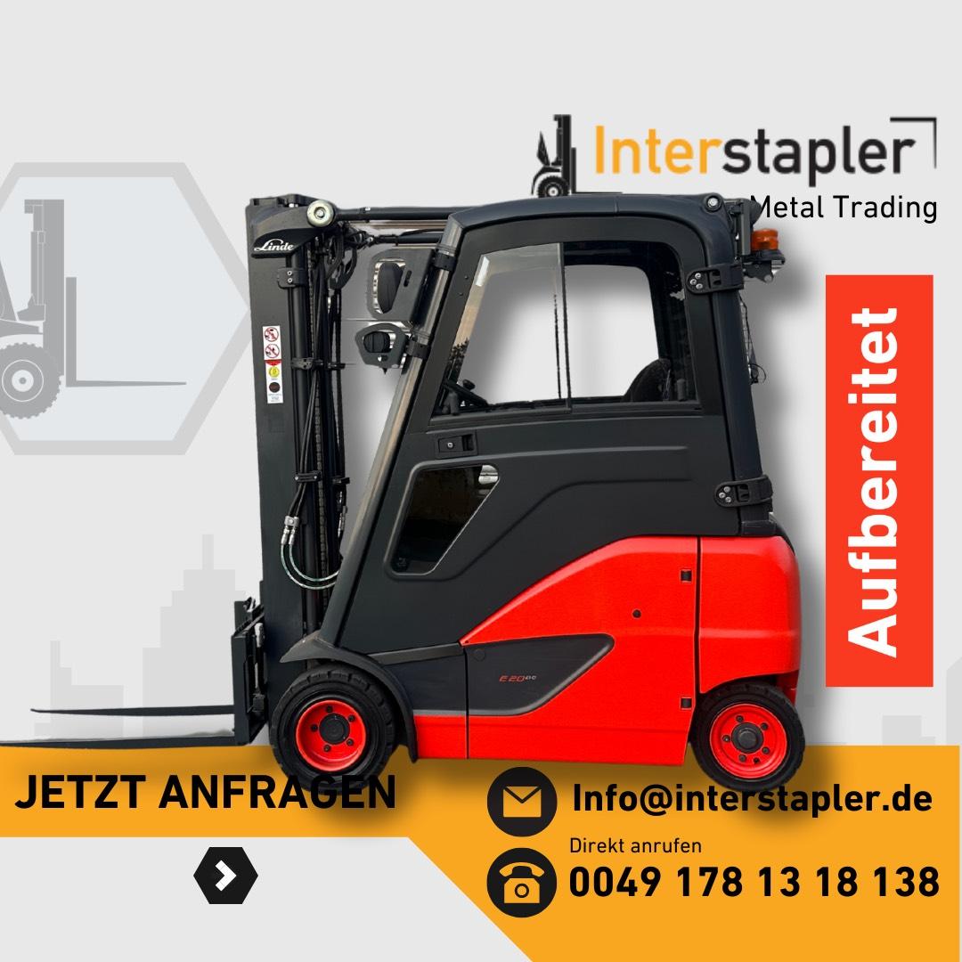 Linde E20PH-02 Elektro Gabelstapler 2ton. 2020 3150mm Hub Bild 1