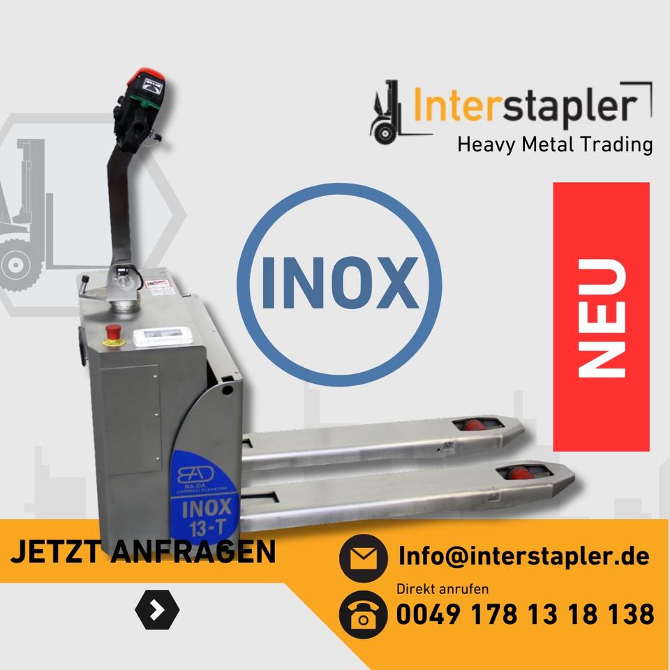 INOX Edelstahl Hubwagen Niederhubwagen BADA 13T Palettenhubwagen Elektro 1300kg alternativ Tragkraft 1600 & 2000kg verfügbar Bild 1