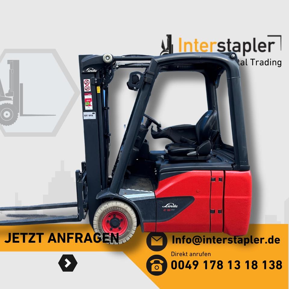 Linde E16 Kompakt Stapler Elektro Triplex 4100mm Hub 2018 UVV RDY Bild 1